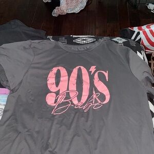 SHEIN Gray '90s Babe' Short Sleeve Tee